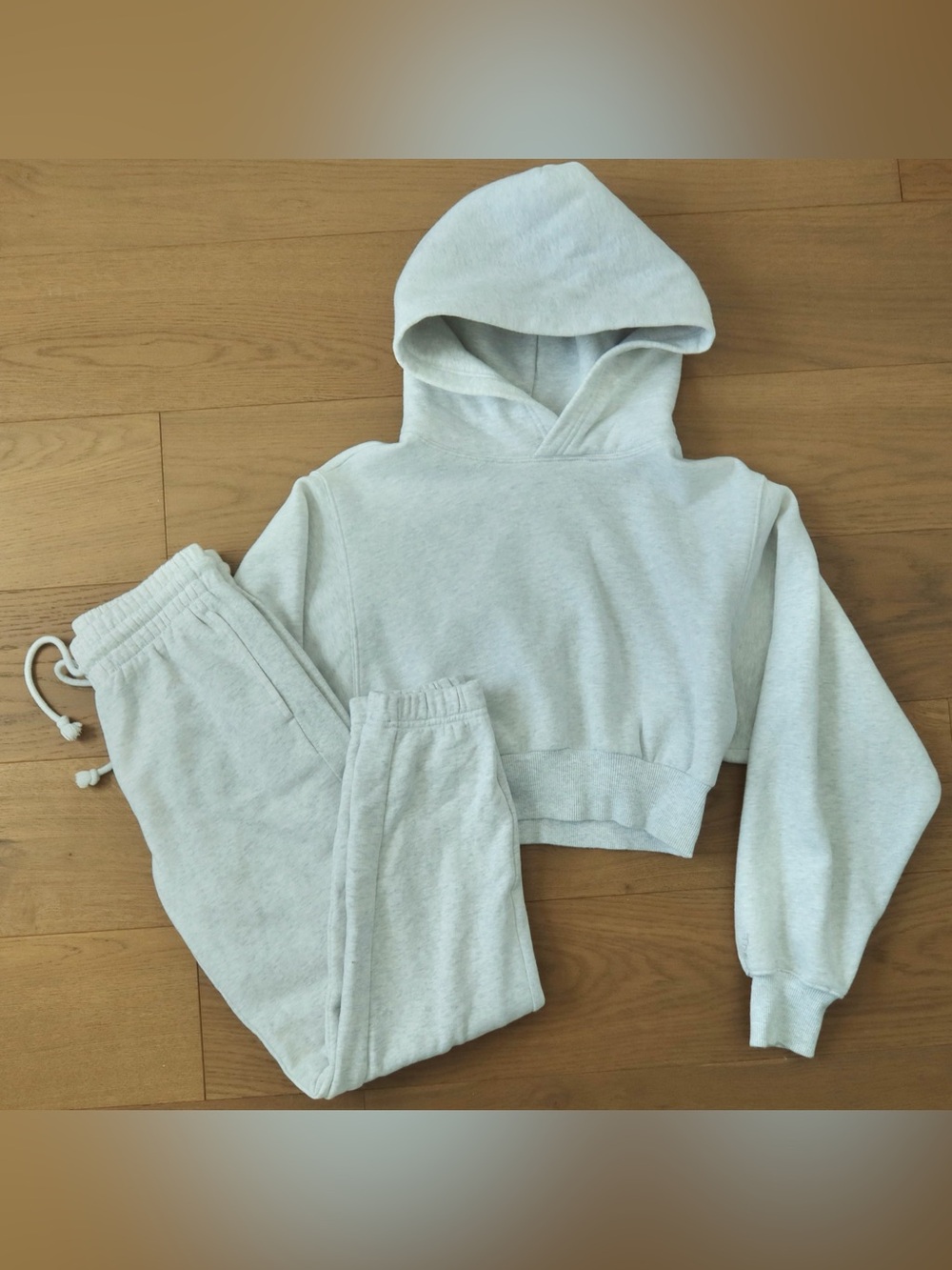 TNA Light Gray Hoodie & Joggers Set - Kids Cozy Sweatpants